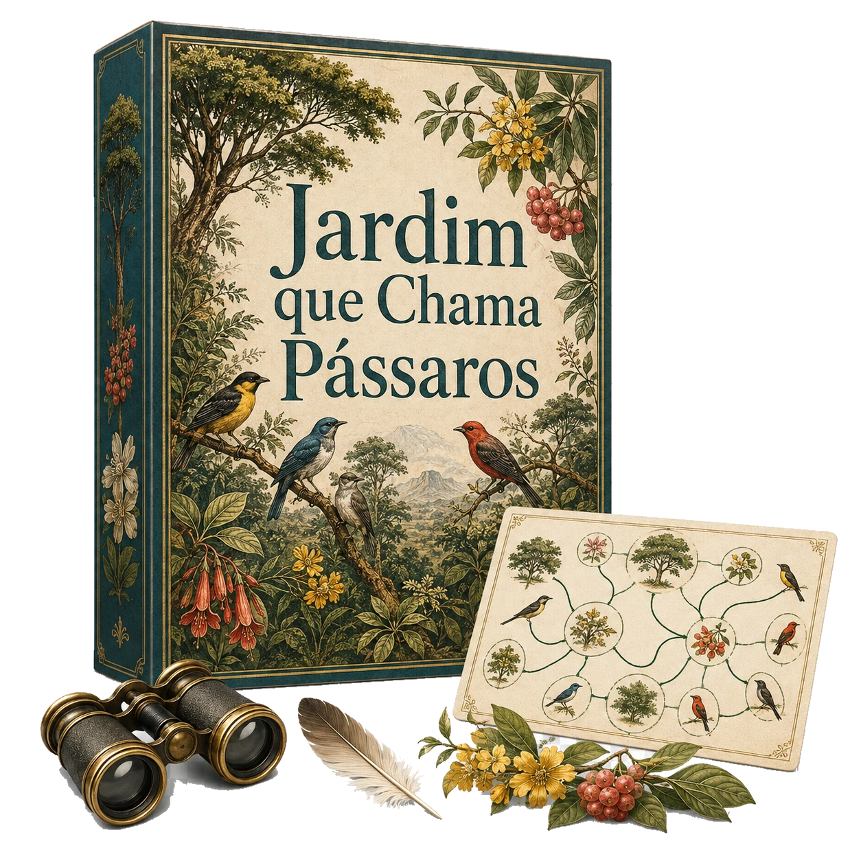 Mockup do bônus Jardim que Chama Pássaros
