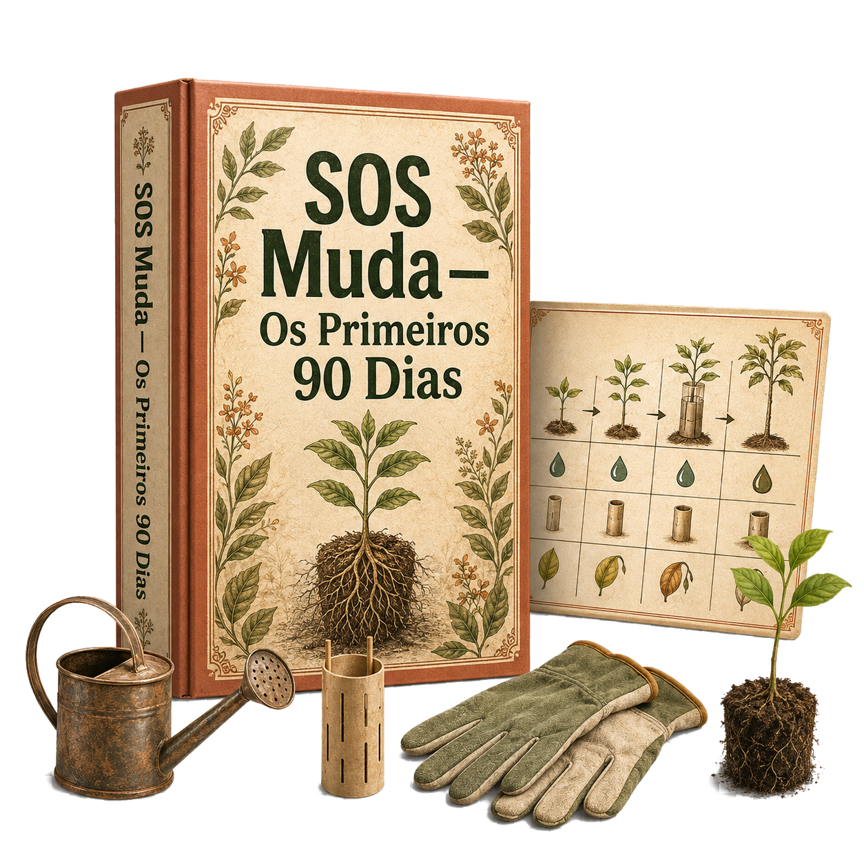 Mockup do bônus SOS Muda — Os Primeiros 90 Dias